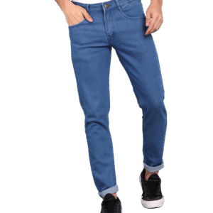 Men Slim Mid Rise Blue Jeans