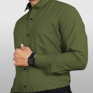 Men Regular Fit Solid Button Down Collar Formal Shirt